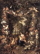 Jan Brueghel The Elder Heilige Familie in einem Blumen Germany oil painting artist